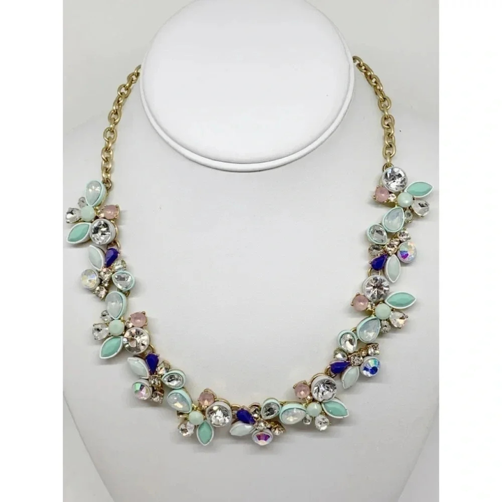 J. Crew Brulee Pastel Crystal Necklace